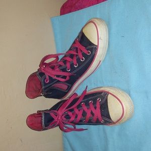 Converse all stars Chuck Taylor pink & blue high tops sneakers sz 8